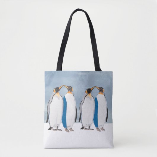 King Penguin Pair Kissing  Tote Bag (Voorkant)