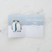 King Penguin Pair Kissingbaar kerstrectificeerbaar Kaart (Binnen)