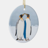 King Penguin Pair Kissus Keramisch Ornament (Rechts)