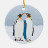 King Penguin Pair Kissus Keramisch Ornament (Voorkant)