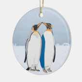 King Penguin Pair Kissus Keramisch Ornament (Links)
