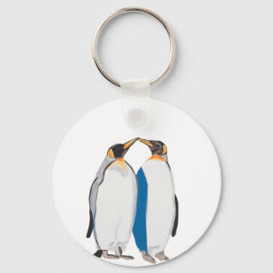 King Penguin Pair Kissus Sleutelhanger