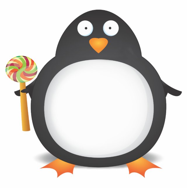 King Penguin Snoep Staand Fotobeeldje (Voorkant)