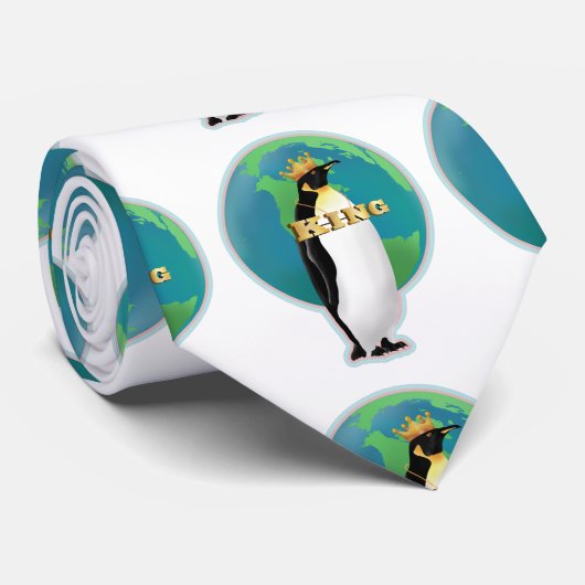 King Penguin Wereldbol Stropdas (Opgerold)