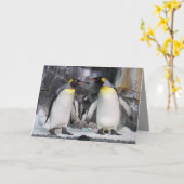 King Penguins - Ik zie je Wenskaart Kaart (Gele Bloem)