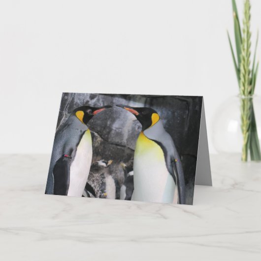 King Penguins in Love Wenskaart Kaart (Voorkant)