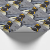 King Penguins in Love Wrapping Paper Cadeaupapier (Hoek)