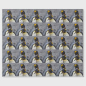 King Penguins in Love Wrapping Paper Cadeaupapier (Vlak)