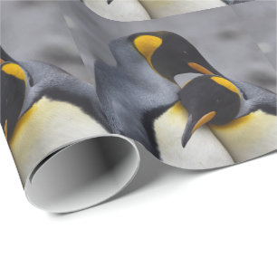 King Penguins in Love Wrapping Paper Cadeaupapier