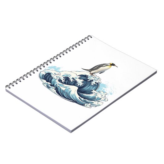 King Penquin surfen golven Notitieboek (Linkerzijde)