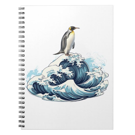 King Penquin surfen golven Notitieboek (Voorkant)