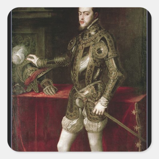 King Philip II 1550 Vierkante Sticker (Voorkant)