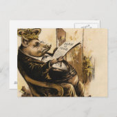 King Pig leest zijn krant Briefkaart (Voorkant / Achterkant)
