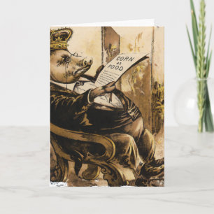 King Pig leest zijn krant Kaart