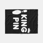 King Pin Bowling Funny Cute Couples Bowler League Fleece Deken (Voorkant (Horizontaal))