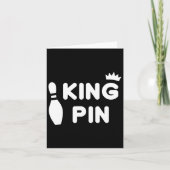 King Pin Bowling Funny Cute Couples Bowler League Kaart (Voorkant)