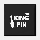 King Pin Bowling Funny Cute Couples Bowler League Magneet (Voorkant)