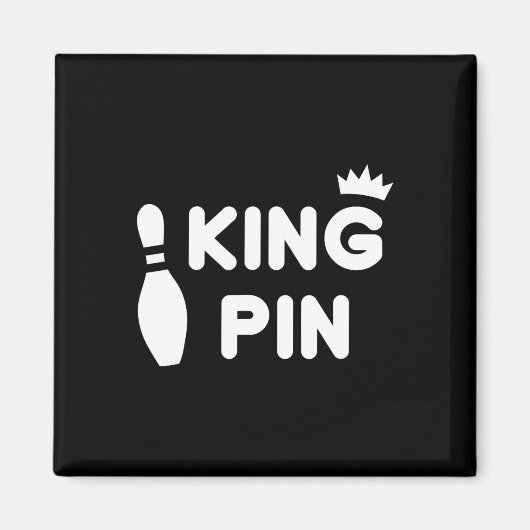 King Pin Bowling Funny Cute Couples Bowler League Magneet (Voorkant)