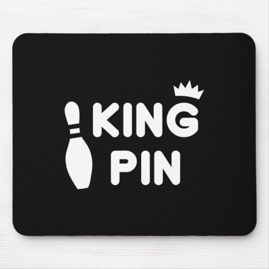 King Pin Bowling Funny Cute Couples Bowler League Muismat (Voorkant)