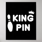 King Pin Bowling Funny Cute Couples Bowler League Poster (Voorkant)