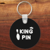 King Pin Bowling Funny Cute Couples Bowler League Sleutelhanger (Voorkant)
