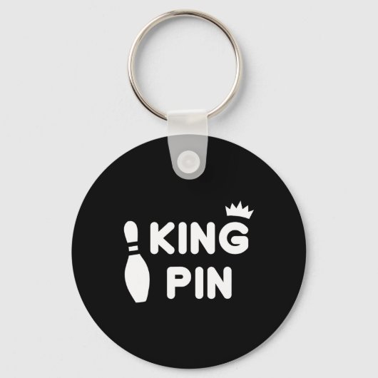 King Pin Bowling Funny Cute Couples Bowler League Sleutelhanger (Voorkant)