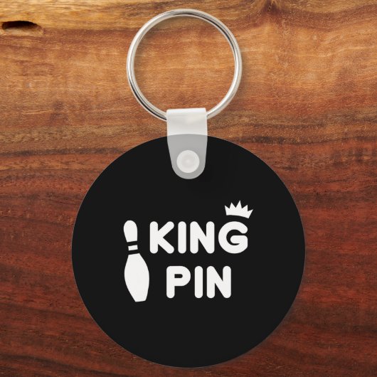 King Pin Bowling Funny Cute Couples Bowler League Sleutelhanger (Voorkant)
