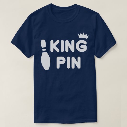 King Pin Bowling Funny Cute Couples Bowler League T-shirt (Design voorkant)