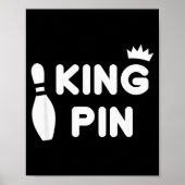 King Pin Bowling Grappige Lieve Koppels Bowler Com Poster (Voorkant)