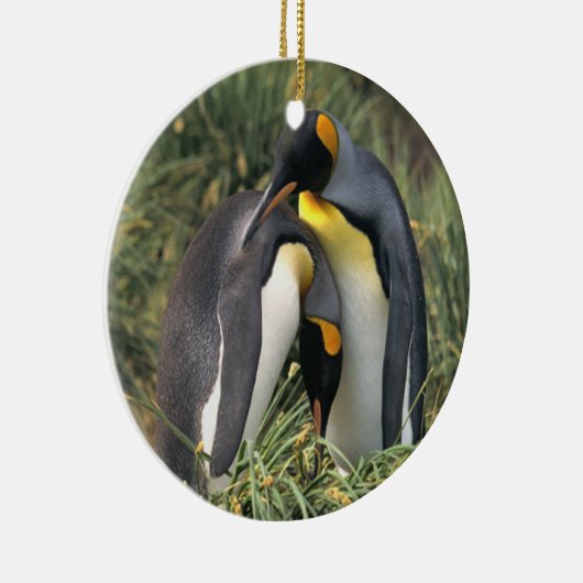 King pinguins Lovers Keramisch Ornament (Rechts)