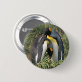 King pinguins Lovers Ronde Button 5,7 Cm (Voorkant /achterkant)