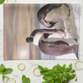 King pinguins theedoek (Gevouwen)