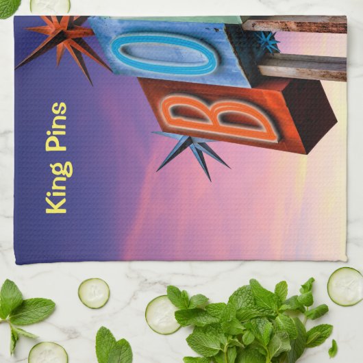 King Pins Bowling Team Towels Theedoek (Gevouwen)