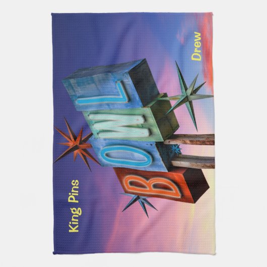 King Pins Bowling Team Towels Theedoek (Verticaal)