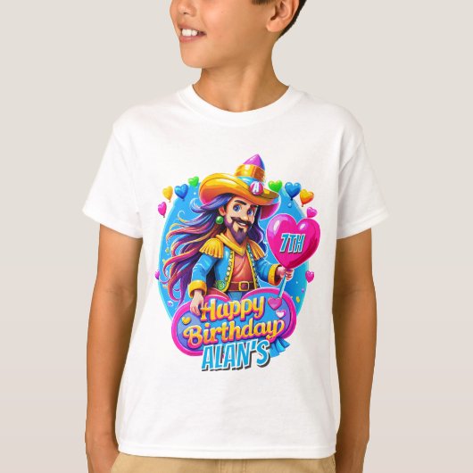 King Pirate Birthday Kinder geschenken T-shirt (Voorkant)