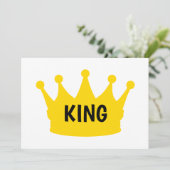King - Plain Modern Gold White Color Graphic Feestdagenkaart (Staand voorkant)