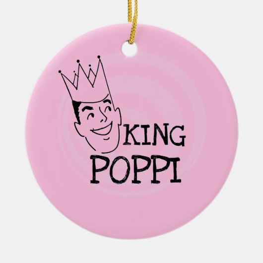King Poppi T-shirts en geschenken Keramisch Ornament (Voorkant)