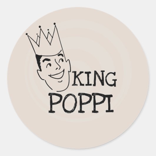 King Poppi T-shirts en geschenken Ronde Sticker (Voorkant)