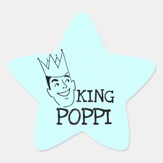 King Poppi T-shirts en geschenken Ster Sticker (Voorkant)