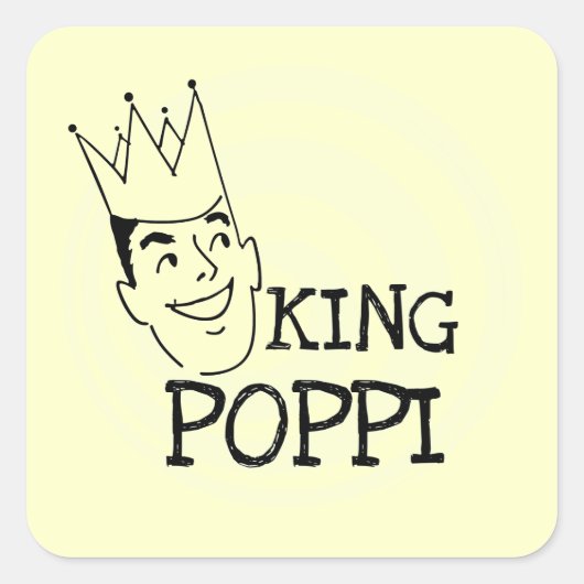King Poppi T-shirts en geschenken Vierkante Sticker (Voorkant)