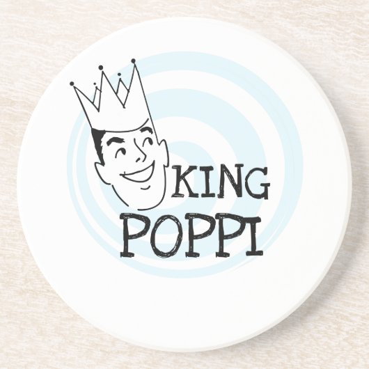 King Poppi T-shirts en geschenken Zandsteen Onderzetter (Voorkant)