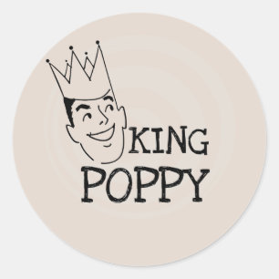 King Poppy T-shirts en geschenken Ronde Sticker
