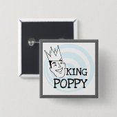 King Poppy T-shirts en geschenken Vierkante Button 5,1 Cm (Voorkant /achterkant)