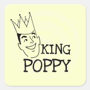 King Poppy T-shirts en geschenken Vierkante Sticker