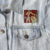 King-Priest of Prince with Lilies Vierkante Button 5,1 Cm (In situ)