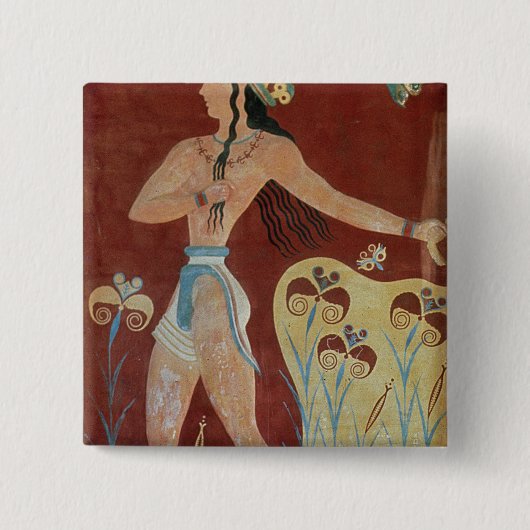 King-Priest of Prince with Lilies Vierkante Button 5,1 Cm (Voorkant)