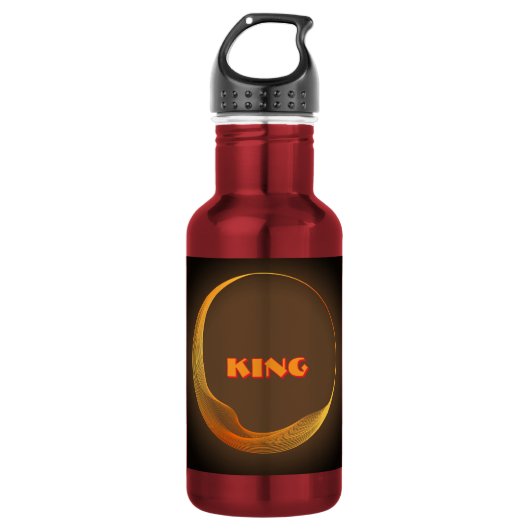 KING Print Maan-geïnspireerd Logo Rood Kleur Perfe Waterfles (Voorkant)