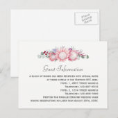 King Protea Botanische bruiloft Gastinformatie Briefkaart (Voorkant / Achterkant)