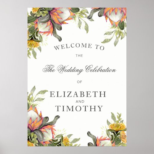 King Protea Bouquet Wedding poster (Voorkant)