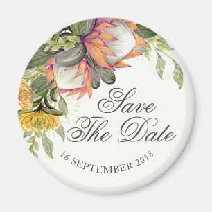 King Protea Bouquet Wedding Save the date magnet